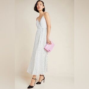 Daniel Rainn White and Black Polka Dot Maxi Dress